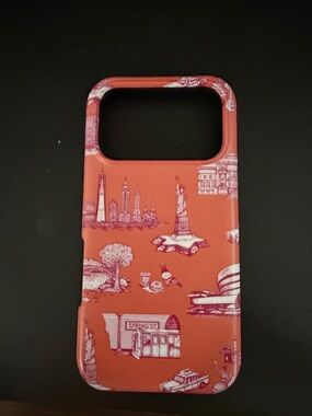 Katie Kime New York Toile iPhone Orange & Magenta iPhone 17 Pro Case- Like New